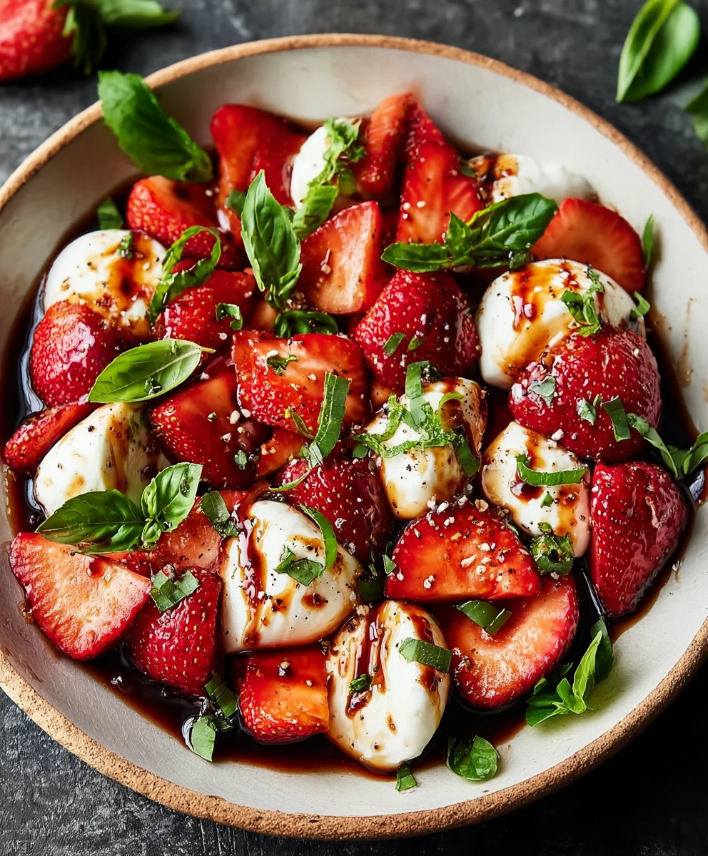 Balsamic Strawberry Caprese Salad- Fresh Twist