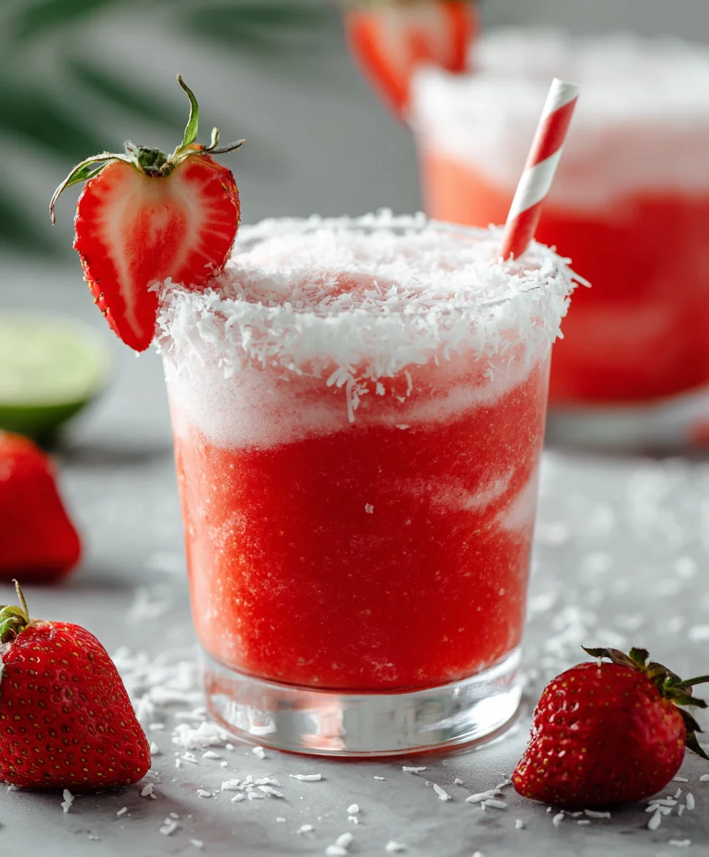 Refreshing Strawberry Coconut Daiquiri Recipe-Non Non-Non-Alcoholic Alternativeic Delight