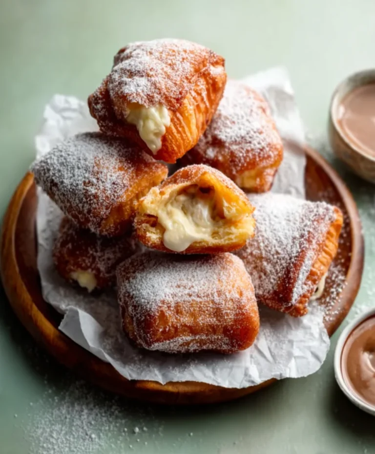 Crispy Fried Croissant Beignets-Sweet Pastry Delight