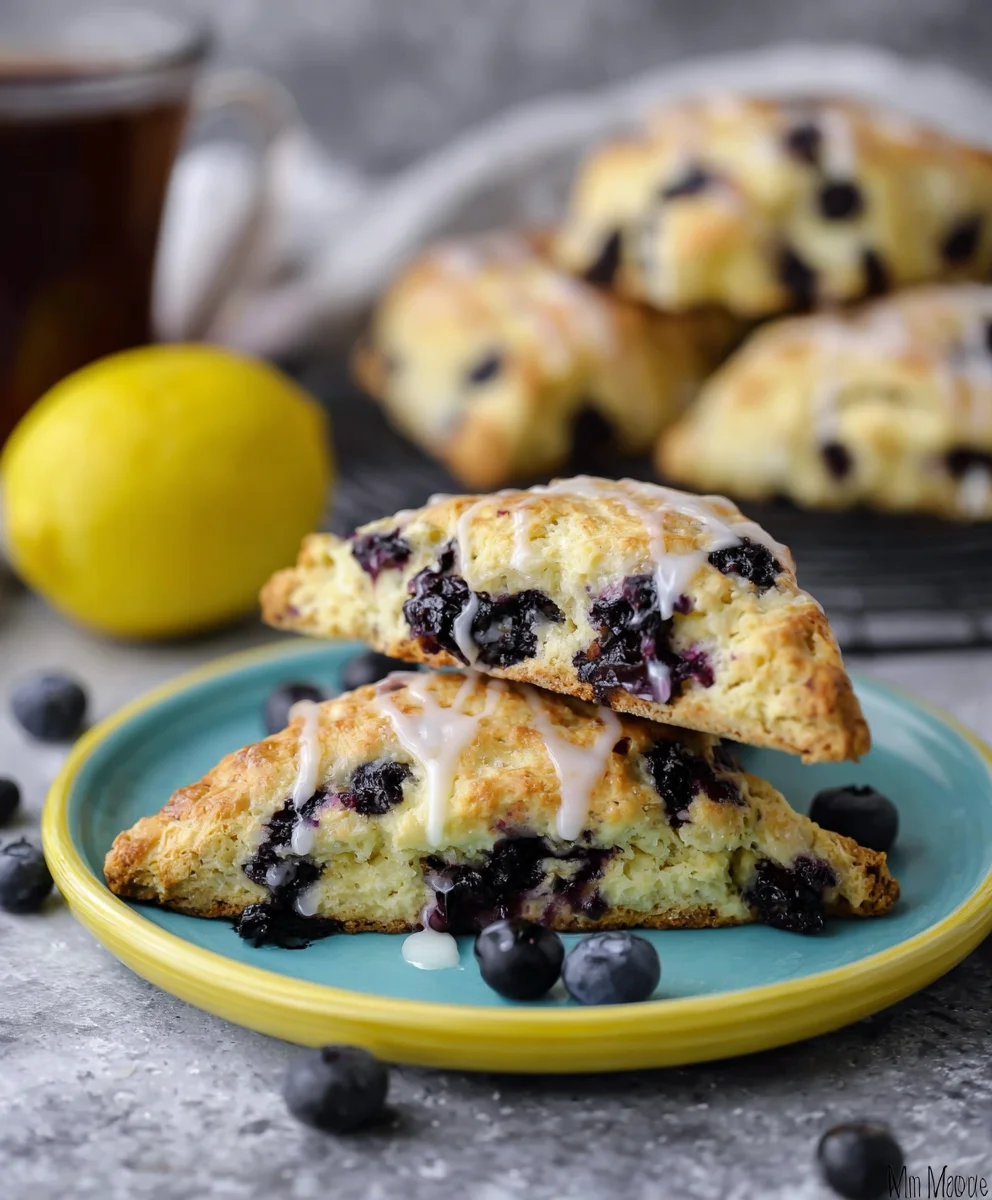 Sourdough Discard Blueberry Lemon Scones - Easy Recipe