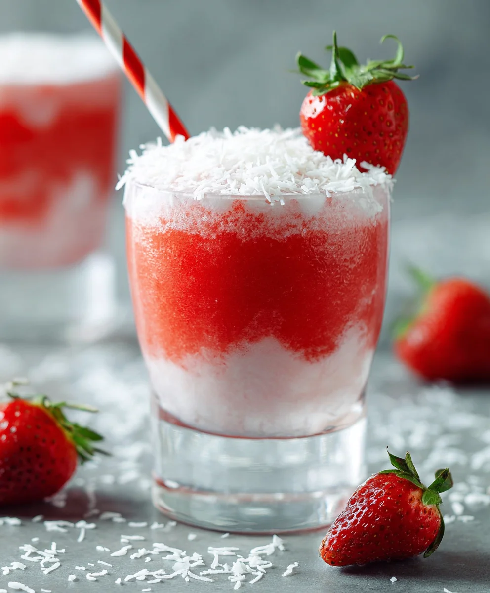 Refreshing Strawberry Coconut Daiquiri Recipe-Non Non-Non-Alcoholic Alternativeic Delight