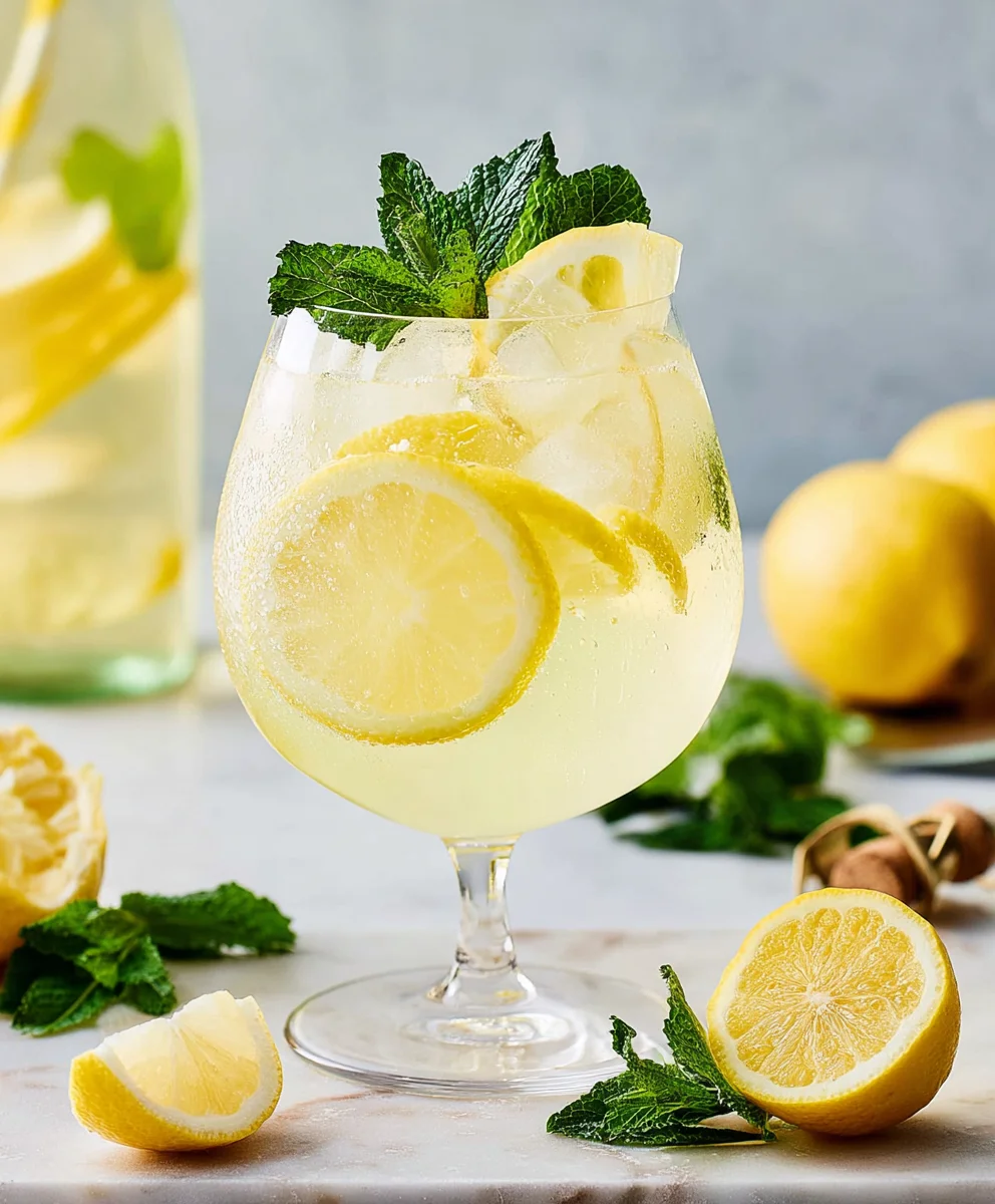 Refreshing Limoncello Spritz-Sparkling Non-Non-Non-Alcoholic Alternativeic Cocktail