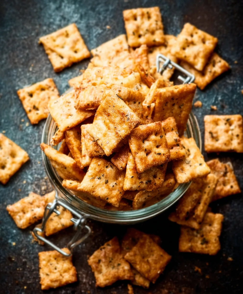 Crispy Sourdough Cheese Crackers - Easy Homemade Recipe
