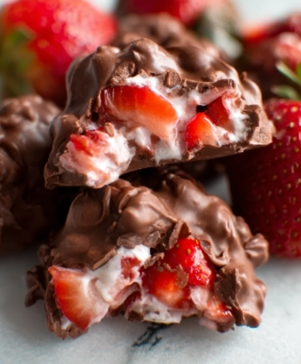 Chocolate Strawberry Yogurt Clusters- Viral Recipe