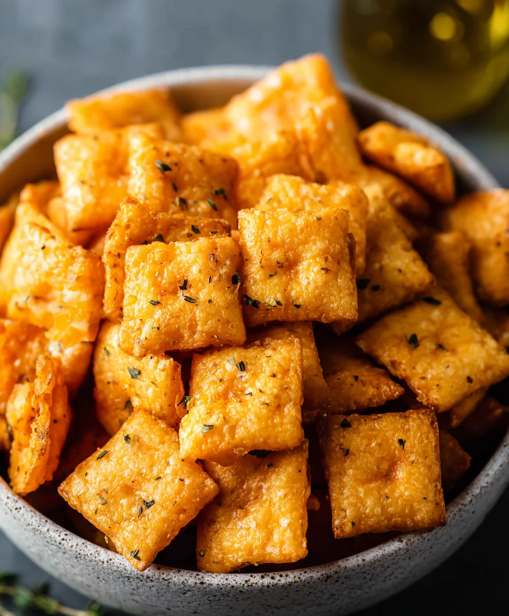 Homemade Cheez-Its - Crispy Baked Cheesy Snacks