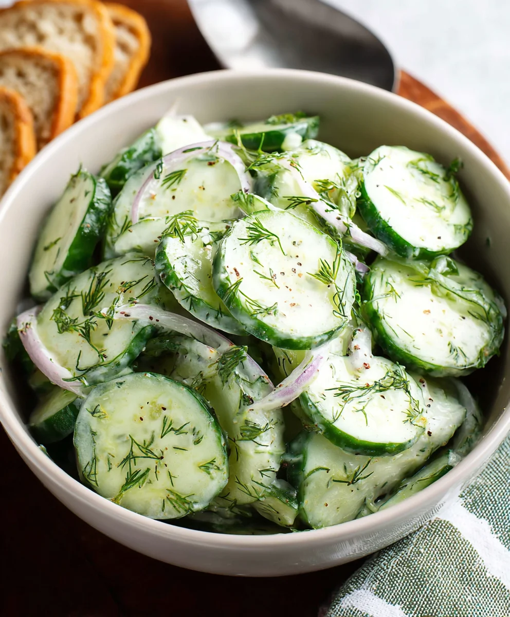 Simple Cucumber Dill Salad Recipe- Refreshing & Easy