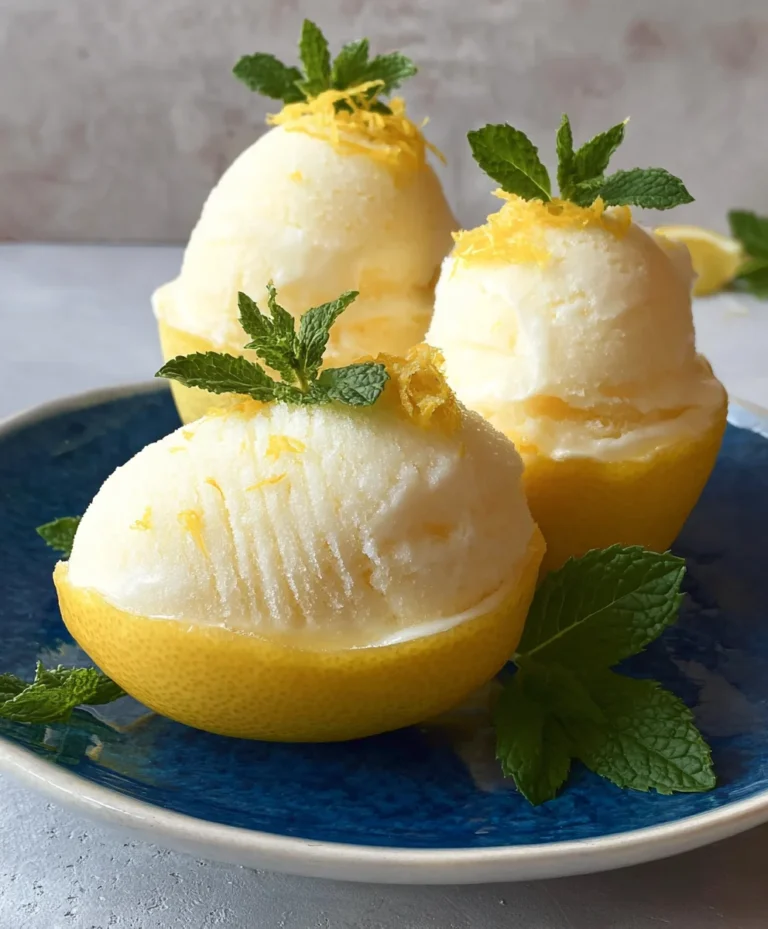 Frozen Lemon Shell Sorbetto- Refreshing Dessert