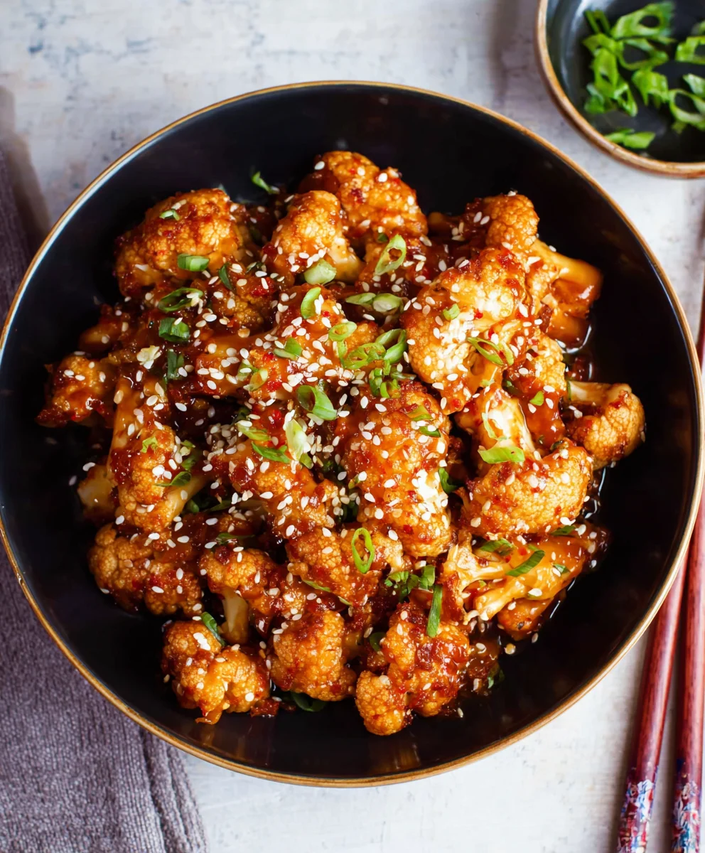 Sticky Sesame Cauliflower-Easy Plant-Based Recipe