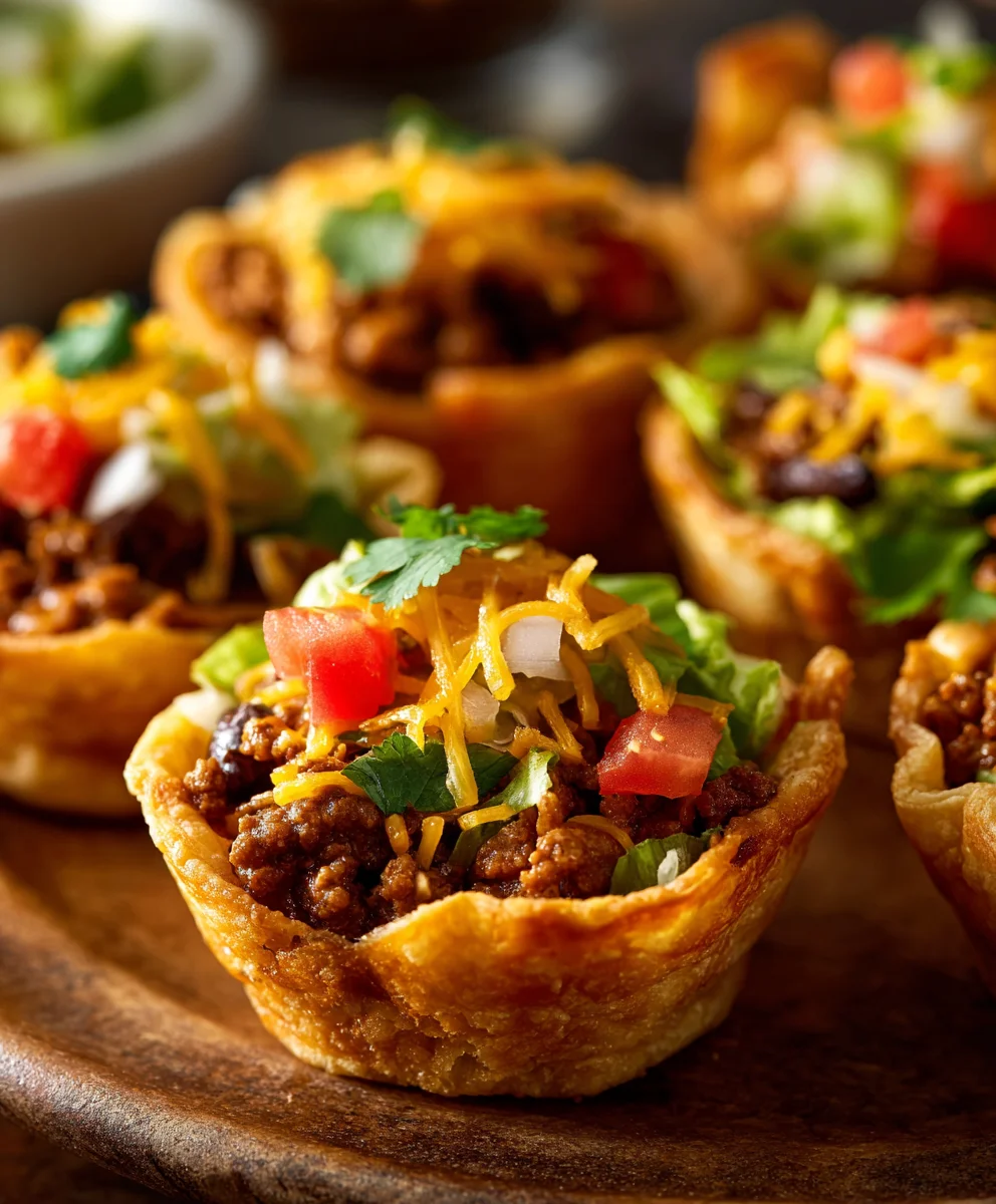 Easy Beef Taco Cups - Quick & Delicious Snack