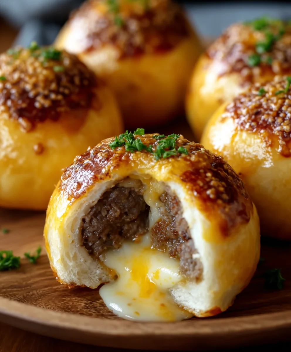 Garlic Parmesan Cheeseburger Bombs Easy Recipe