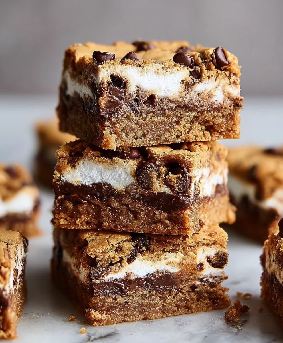 Peanut Butter Smores Blondies-Delicious Dessert Bar