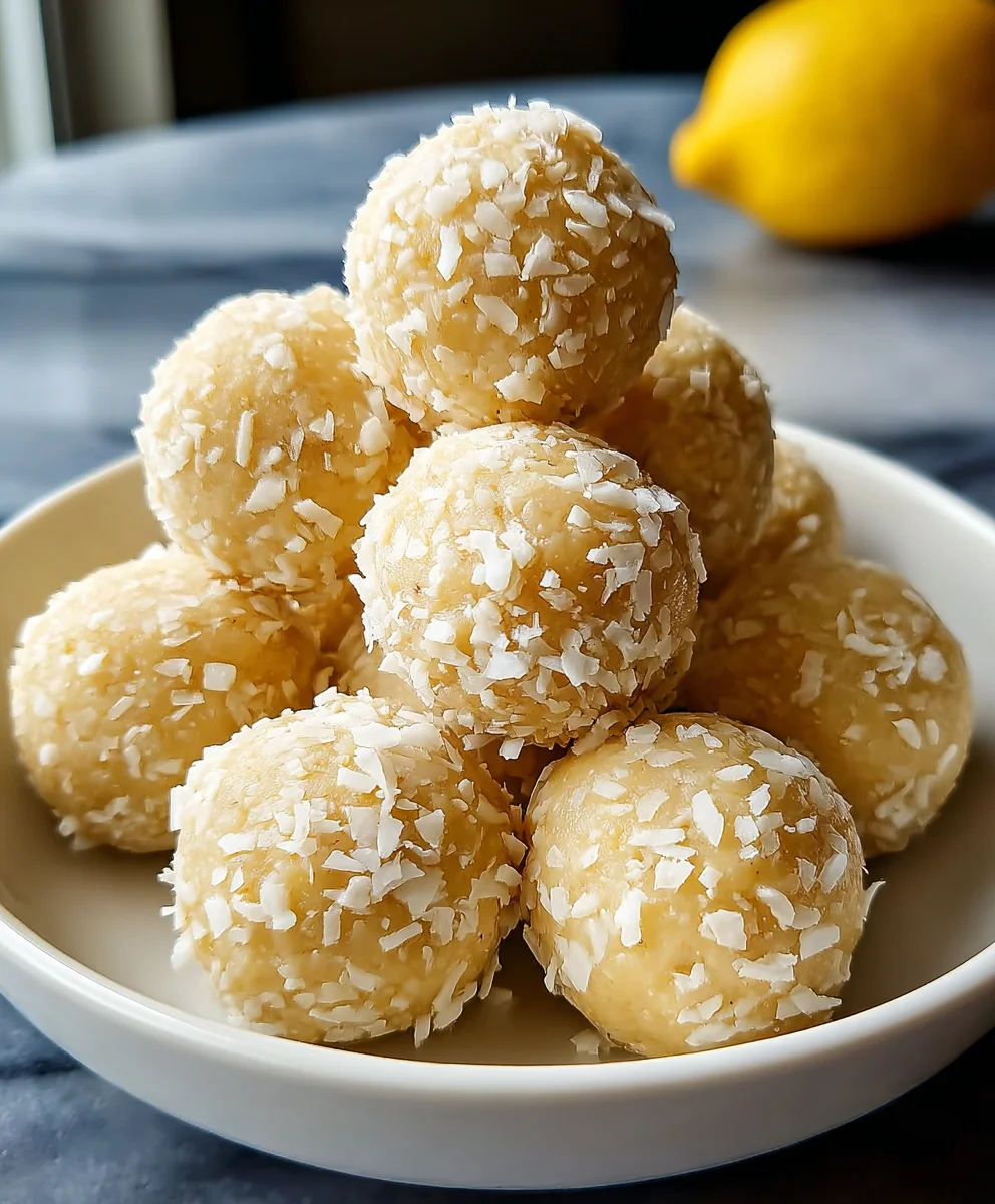 Lemon Coconut Protein Balls-Healthy No-Bake Treat