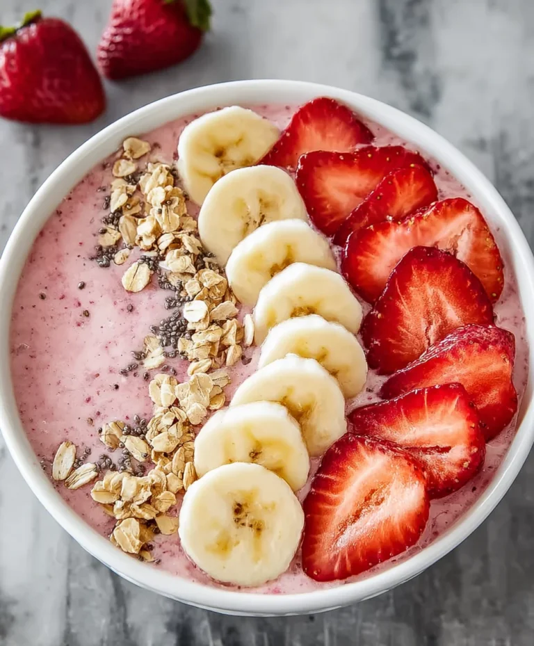 Strawberry Banana Smoothie Bowl- Easy & Delicious Recipe