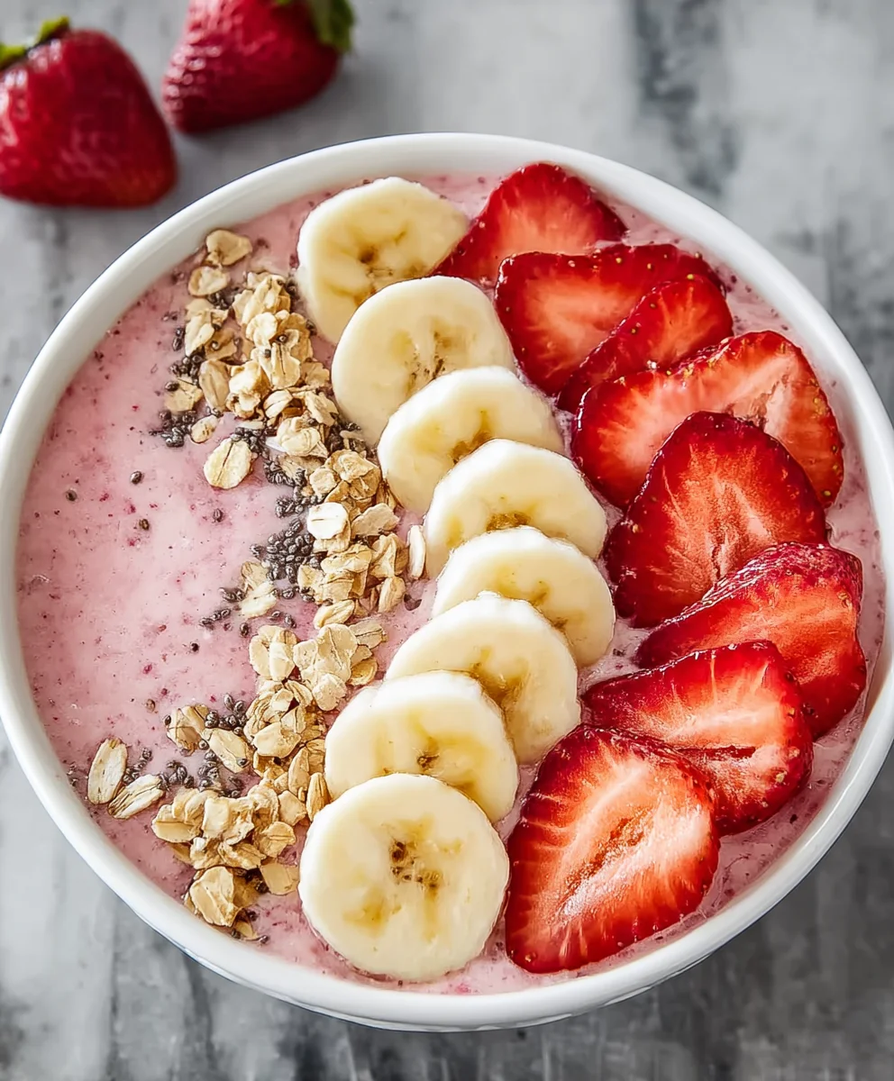 Strawberry Banana Smoothie Bowl- Easy & Delicious Recipe