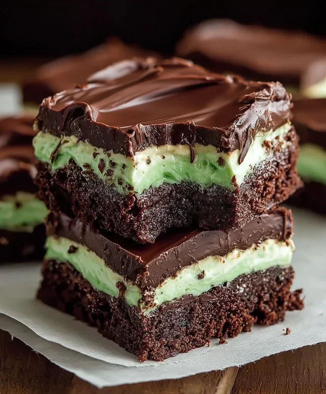 Triple-layer chocolate mint squares