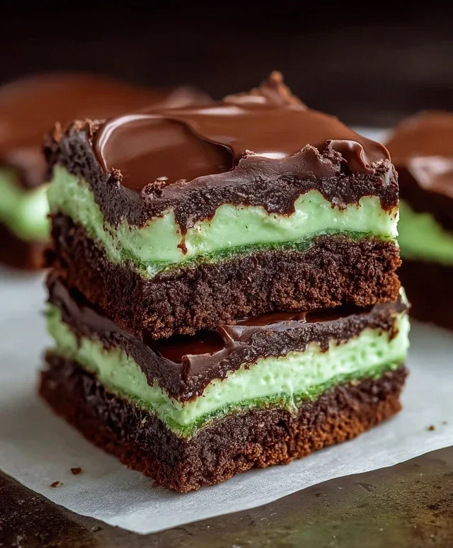 Triple-layer chocolate mint squares
