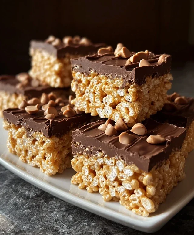 Chocolate Peanut Butter Rice Krispie Squares