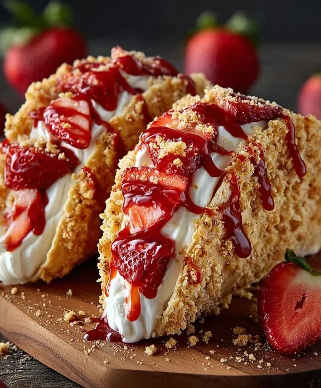 Strawberry Cheesecake Dessert Tacos