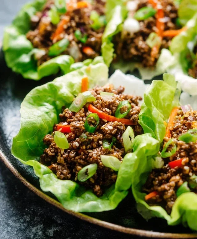 Asian Style Ground Beef Lettuce Wraps