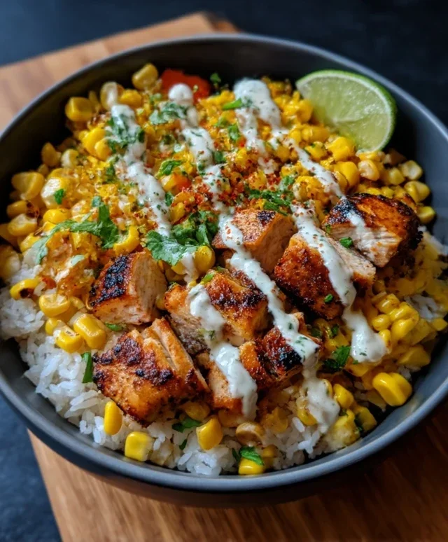 Street Corn Chicken Rice Bowl