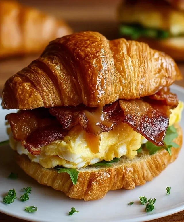 Killer Maple Mustard Croissant Breakfast Sandwiches