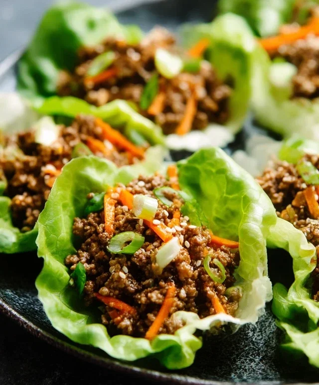 Asian Style Ground Beef Lettuce Wraps