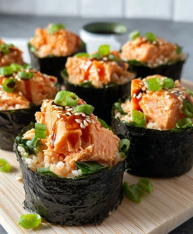 Spicy Salmon Sushi Cups