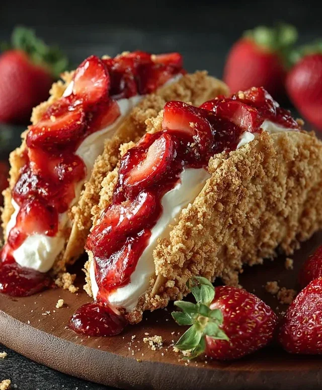 Strawberry Cheesecake Dessert Tacos