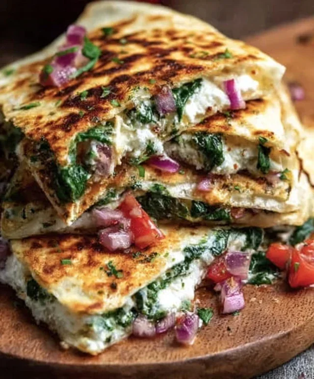 Spinach and Feta Quesadillas